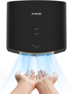 AIKE Air Wiper Compact Hand Dryer 110V 1400W Black (with 2 Pin Plug) Model AK2630