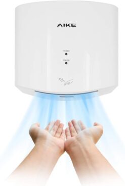 AIKE Air Wiper Compact Hand Dryer 110V 1400W White (with 2 Pin Plug) Model AK2630