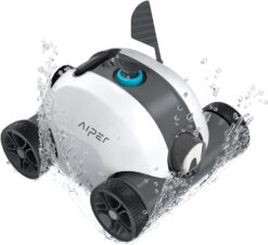 AIPER Cordless Robotic Pool Cleaner, Cordless Pool Vacuum Robot with Dual-Drive Motors, Self-Parking Technology, 90 Mins Cleaning for Above/In-ground Pools with Flat Floor up to 861 sq.ft