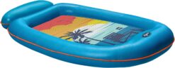 Aqua Comfort Pool Float Lounge – Inflatable Pool Floats for Adults with Headrest & Footrest – Comfort Luxury Lounge Surfer Sunset