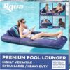 Aqua Premium Convertible Pool Float Lounge – Extra Large – Heavy Duty, Inflatable Pool Floats for Adults with Cupholder – Multiple Colors