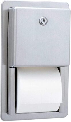 BOBRICK 3888 ClassicSeries Stainless Steel Recessed Multi-Roll Toilet Tissue Dispenser, Satin Finish, 12-1/2