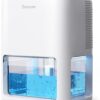 BREEZOME 60 OZ Dehumidifiers for Home, Dual-Semiconductor Quiet Dehumidifier with Timer Sleep Mode Auto-Off 7 Colors Light Portable Small Dehumidifiers for Bathroom, Cloakroom, RV