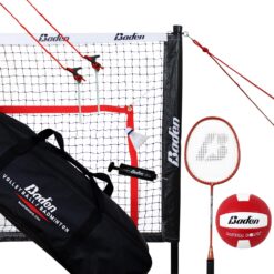 Baden Champions Volleyball/Badminton Portable Combo Set, 4 Raquets + 3 Birdies + Boundary + Volleyball + Pump + Carry Bag