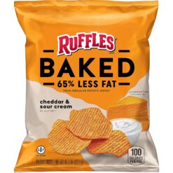 Baked, Ruffles Cheddar & Sour Cream, 0.8 Ounce (Pack of 60)