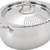 Bialetti Oval 6 Quart Multi-Pot with Strainer Lid, whole pasta, corn, lobster, Stainless Steel