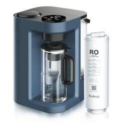 Bluevua RO100ROPOT-Lite(UV) Countertop Reverse Osmosis Water Filter System, 7-Stage Purification with UV and Remineralization, 3:1 Pure to Drain, Portable Water Purifier (Blue)