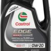 Castrol Edge High Mileage 0W-20 Advanced Full Synthetic Motor Oil, 5 Quarts