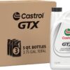 Castrol GTX 10W-40 Conventional Motor Oil, 5 Quarts, Pack of 3