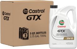 Castrol GTX 20W-50 Conventional Motor Oil, 5 Quarts, Pack of 3