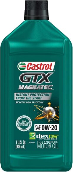 Castrol GTX MAGNATEC 0W-20 Full Synthetic Motor Oil, 6 Quart, (Pack of 6)
