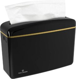 Countertop Multifold Hand Paper Towel Dispenser by Oasis Creations, Single Sheet Dispensing – Glossy Black