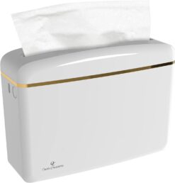 Countertop Multifold Hand Paper Towel Dispenser by Oasis Creations, Single Sheet Dispensing – Glossy White
