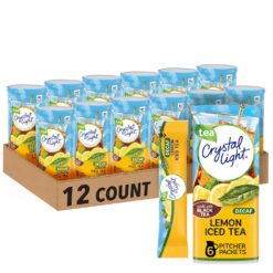 Crystal Light Sugar-Free Decaffeinated Lemon Iced Tea Naturally Flavored Powdered Drink Mix 72 Count Pitcher Packets