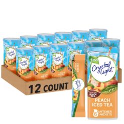 Crystal Light Sugar-Free Peach Iced Tea Low Calories Powdered Drink Mix (72 Count Pitcher Packets)