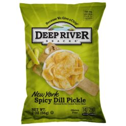 Deep River Snacks New York Spicy Dill Pickle Kosher & Gluten Free Potato Chips, 2 Oz (24 Pack)