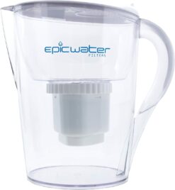 Epic Water Filters Pure Filter Pitchers for Drinking Water, 10 Cup 150 Gallon Filter, Tritan BPA Free, Removes Fluoride, Chlorine, Lead, Forever Chemicals, White