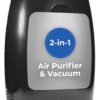 EyeVac Home Air 2-in-1 HEPA Air Purifier & Touchless Vacuum Automatic Dustpan - Ultra Fast & Powerful - Covers 600 Sq ft - Corded Canister Vacuum, Bagless, Automatic Sensors, 1000 Watt (Black)