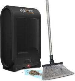 EyeVac Pro Touchless Vacuum Automatic Dustpan - Ultra Fast & Powerful - Great for Sweeping Salon Pet Hair Food Dirt Kitchen, Corded Canister Vacuum, Bagless, Automatic Sensors, 1400 Watt (Black)