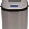 FRIGIDAIRE Bread Maker Machine with Nonstick Bowl, Bread Hook, Measuring Cup & Spoon. 15-in-1, Gluten-Free Bread, Cake& Yogurt, 3 Crust Colour options and more. 3 Loaf Sizes. 2LB XL- Stainless Steel