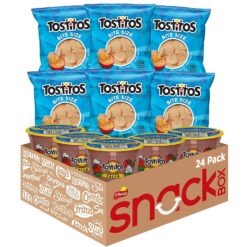 Frito Lay Tostitos Bitesize Rounds Chips and Salsa Dip Cups Variety Pack, (Pack of 24)