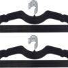 Higher Hangers Slimline Black Plastic Premium Clothes Hangers, Space-Saving Heavy-Duty Closet Organizer, Ideal for College Dorms, RV’s Homes & More, Increases Closet Capacity, Durable Design, 40 Pack