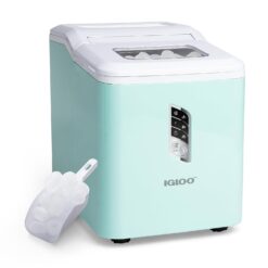 Igloo Automatic Ice Maker, Self- Cleaning, Countertop Size, 26 Pounds in 24 Hours, 9 Large or Small Ice Cubes in 7 Minutes, LED Control Panel, Scoop Included, Perfect for Water Bottles, Mixed Drinks