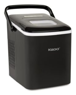 Igloo Premium Self-Cleaning Countertop Ice Maker Machine, Handled Portable Ice Maker, Produces 26 lbs. in 24 hrs. with Ice Cubes Ready in 6-8 minutes, Comes with Ice Scoop and Basket