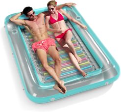 Inflatable Tanning Pool Lounger Float - Jasonwell 4 in 1 Sun Tan Tub Sunbathing Lounge Raft Floatie Toys Water Filled Bed Mat Pad for Adult Blow Up Kiddie Kids Ball Pit XL