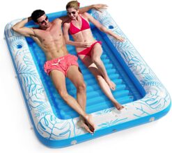 Inflatable Tanning Pool Lounger Float - Jasonwell 4 in 1 Sun Tan Tub Sunbathing Lounge Raft Floatie Toys Water Filled Bed Mat Pad for Kids Adult Blow Up Kiddie Ball Pit Pool (XL)