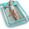 Inflatable Tanning Pool Lounger Float - Jasonwell 4 in 1 Sun Tan Tub Sunbathing Pool Lounge Raft Floatie Toys Water Filled Tanning Bed Mat Pad for Adult Blow Up Kiddie Pool Kids Ball Pit Pool L
