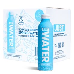JUST Water, Premium Pure Still Spring Water in an infinitely recyclable aluminum bottle- Naturally Alkaline, High 8.0 pH - Fully Recyclable canned water, 22 Fl Oz (Pack of 12)
