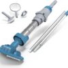 KOKIDO 5-in-1 Rechargeable Pool Hot Tub Vacuum Essential Kit - Multi-Angle Head, Section Pole and 3 Hand Tools: Skimmer, Scrubber and Brush. Ideal for Inflatable Spa, Hot Tub, Small Pools, Xtrovac100