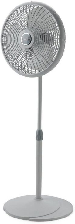 Lasko Lasko-16 Adjustable Performance Pedestal, 3-Speed, Gray (2526) Household Fans, 1, White