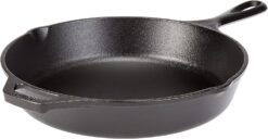 Lodge 13-1/4 Inch Cast Iron Pre-Seasoned Skillet – Signature Teardrop Handle - Use in the Oven, on the Stove, on the Grill, or Over a Campfire, Black