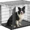 MidWest Homes for Pets Ultima Pro Series 36' Dog Crate | Extra-Strong Double Door Folding Metal Dog Crate w/Divider Panel, Floor Protecting 'Roller Feet' & Leak-Proof Plastic Pan