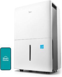Midea 4,500 Sq. Ft. Energy Star Certified Dehumidifier With Reusable Air Filter 50 Pint - Ideal For Basements, Large & Medium Sized Rooms, And Bathrooms (White)