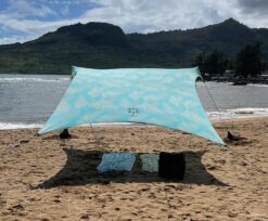 Neso Tents Grande Beach Tent, 7ft Tall, 9 x 9ft, Reinforced Corners and Cooler Pocket, Mint Tie Dye