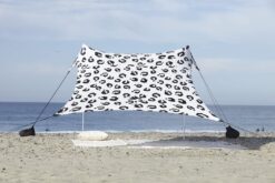 Neso Tents Grande Beach Tent, 7ft Tall, 9 x 9ft, Reinforced Corners and Cooler Pocket, Leopard