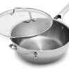 OXO Agility Tri-Ply Stainless Steel 3.57QT Chef’s Pan with Lid, Induction Suitable Cookware, Ultra-Durable, Quick Even Heating, Measurement Markings, Pouring Rim, Lightweight, Dishwasher and Oven Safe