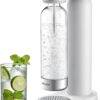 Philips Stainless Sparkling Water Maker Soda Maker Machine for Home Carbonating with BPA free PET 1L Carbonating Bottle, Compatible with Any Screw-in 60L CO2 Exchange Carbonator(NOT Included), White