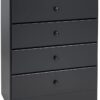 Prepac Astrid 4 Drawer Dresser for Bedroom, Chest of Drawers, Bedroom Furniture, Clothes Storage and Organizer, 16" D x 30" W x 36.25" H, Black, BDBR-0401-1