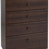 Prepac Astrid Simplistic 4-Drawer Dresser for Bedroom, Functional Bedroom Dresser Chest of Drawers 16" D x 30" W x 36.25" H, Espresso, EDBR-0401-1