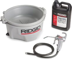 RIDGID 10883 Model 418 Oiler with Premium Thread Cutting Oil, Silver