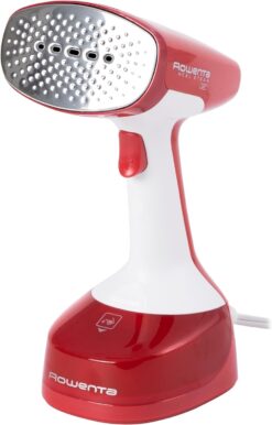 Rowenta, Steamer for Clothes, X-Cel Easy Steam Handheld Steamer, 15 Second Heatup, 5 Ounce Capacity, 1400 Watts, Portable, Travel Must Have, Red Clothes Steamer, DR7112