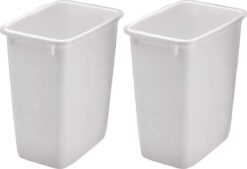 Rubbermaid 2806TP-WHT 36QT Open Wastebasket, White (Pack of 2)