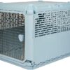 SPORT PET Plastic Kennels Rolling Plastic Wire Door Travel Dog Crate, Collabsible Kennel, 22.1" L x 23.3" W x 30.6" H