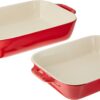 STAUB Ceramics Rectangular Baking Dish Set, 2 pc, Cherry