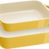 STAUB Stoneware Gratins Ceramics Rectangular Baking Set, Casserole Dish, 2-Piece, Citron, 2-pc