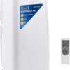 SereneLife Small Air Conditioner Portable 12,000 BTU with Built-in Dehumidifier - Portable AC unit for rooms up to 550 sq ft - Remote Control, Window Mount Exhaust Kit